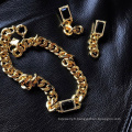 Shangjie oem joyas aretes vintage noire agate onyx bijoux luxe plaqué en cuivre plaqué de cuivre